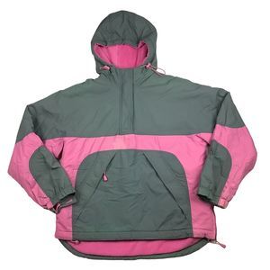 Old Navy Hooded Pullover Winter Coat Women's M Medium Gray Pink Wind Breaker